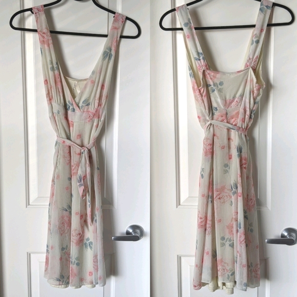 Chiffon Floral Print Empire Waist Dress - Picture 1 of 3